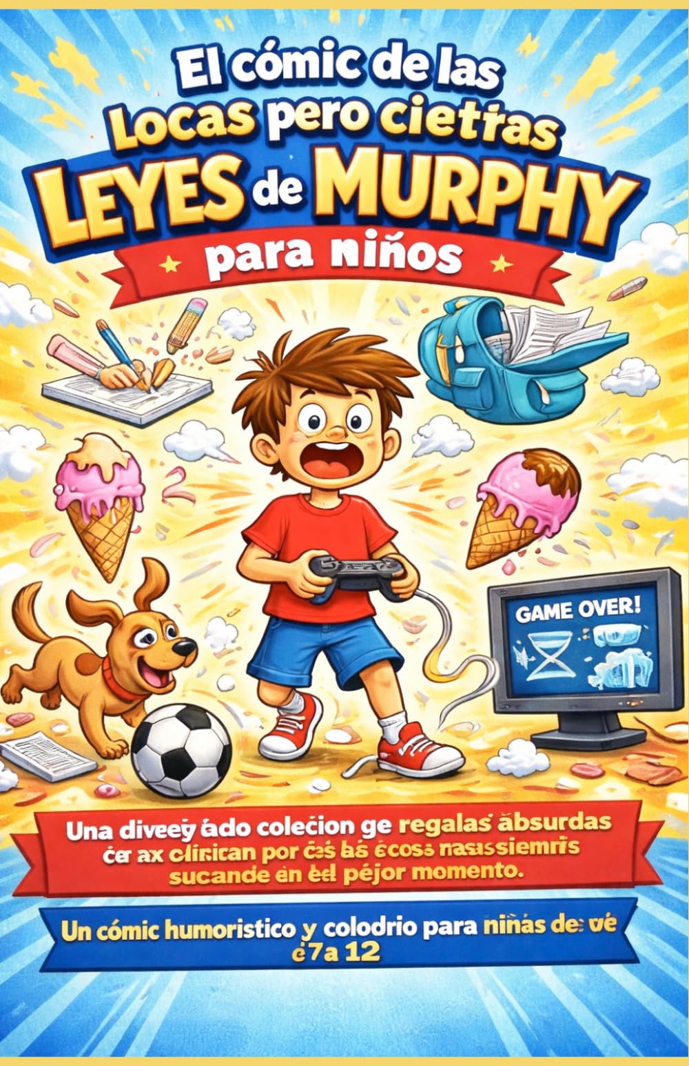 El cómic de las locas pero ciertas leyes de Murphy para niños: Una divertida colección de reglas absurdas que explican por qué las cosas raras siempre suceden en el peor momento.