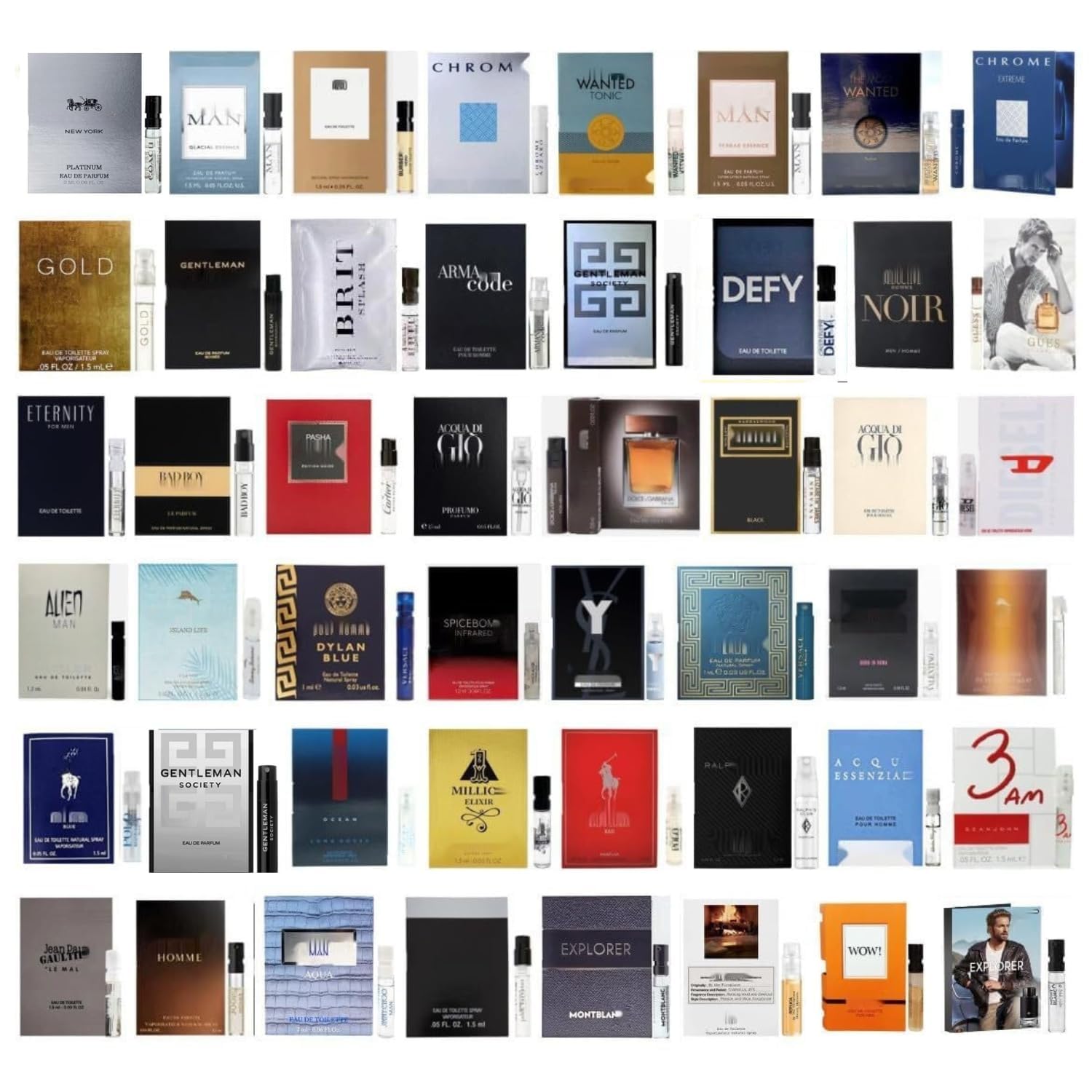Selection of 11 Designer Cologne Sample Vials For Men Mixture of Perfumes - Excellent Quality Products - Mix