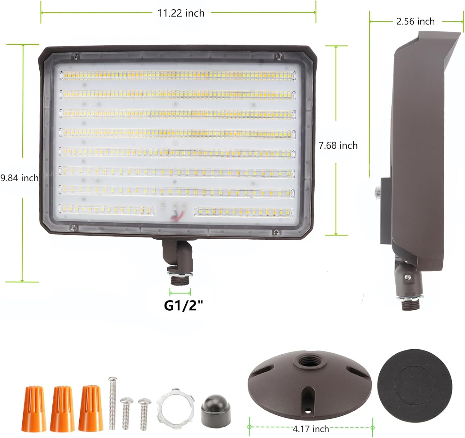 2PACK Outdoor 150W LED Flood Light with Knuckle & Plate, Dusk to Dawn 3000K/4000K/5000K 21000LM Commercial Floodlight Fixture, ETL LED Security Lighting for Landscape, Parking lot, Yard