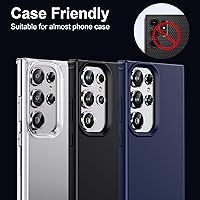 Vista 76 de WSKEN for Samsung Galaxy S24 Ultra Camera Lens Protector, Ultra Thin Scratch Resistant 9H Tempered Glass with Aluminum Metal Circle Camera Screen