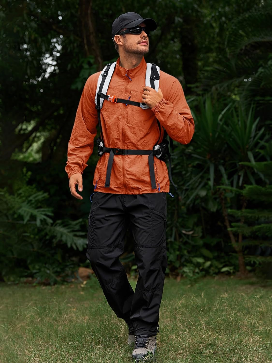 Yousify Mens Lightweight Jacket Windbreaker Full Zip Long Sleeve Outdoor Athletic Jackets for Hiking - Image 5