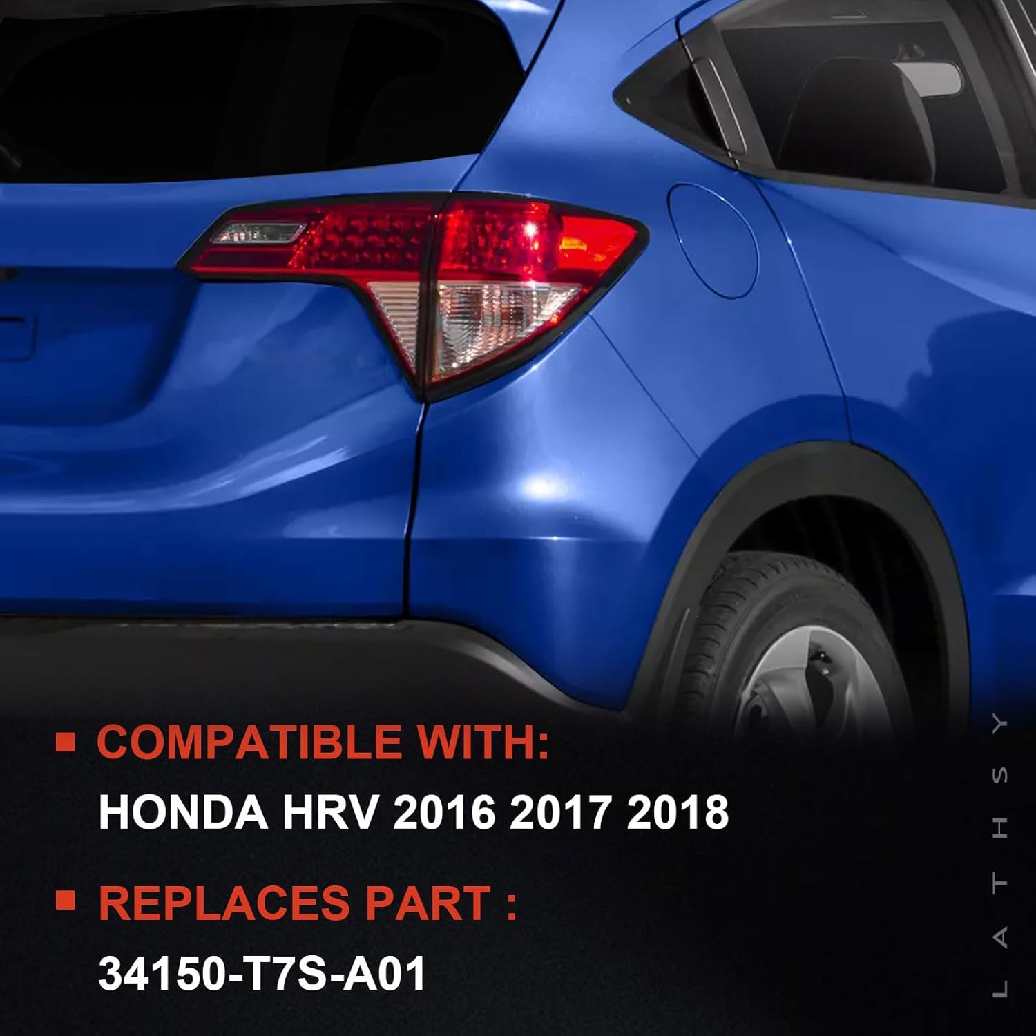 Tail Light Inner Compatible With 2016 2017 2018 Honda HRV HR-V Right Passenger Side Taiilight Replace 34150-T7S-A01