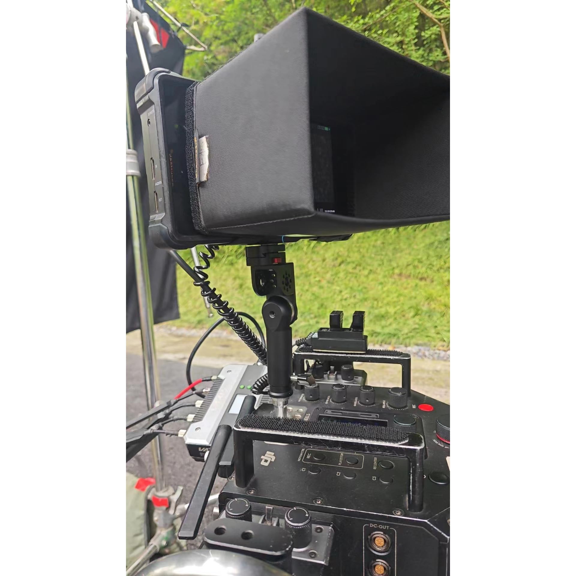 HangTon Adattatore per treppiede e staffa da 3/8" 1/4", rotazione di 180 gradi, per monitor video, obiettivo motore, microfono, sistema wireless Teradek, nero