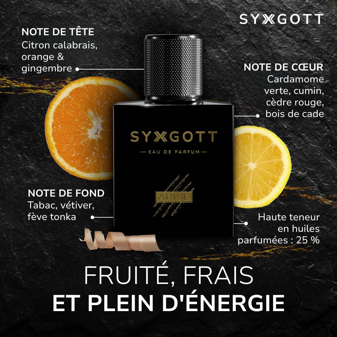 SYXGOTT Arise Parfum pour homme avec huile de phéromone, eau de parfum pour homme, parfum frais et fruité, parfum parfait pour l'automne et l'hiver