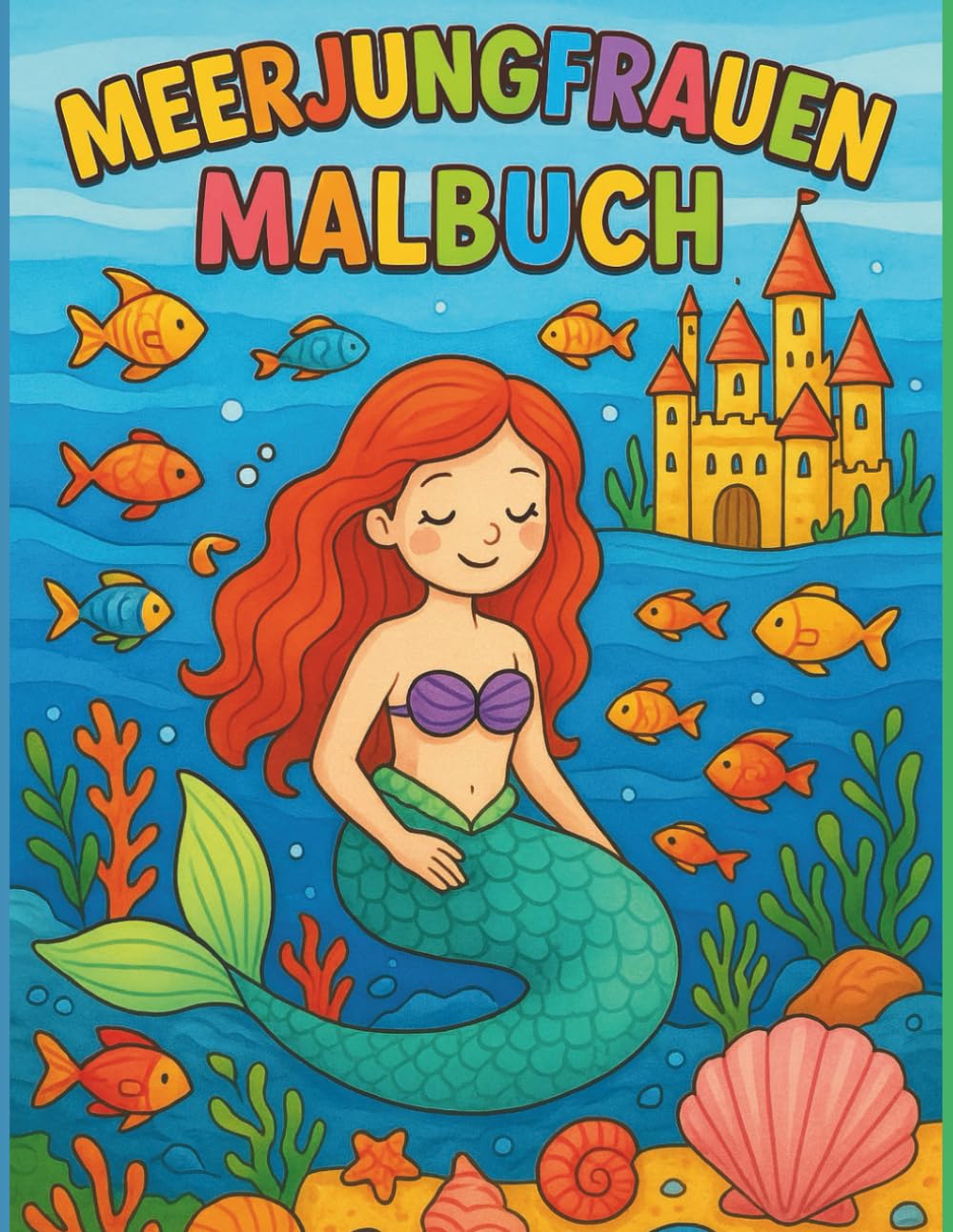 Meerjungfrauen Malbuch für Kinder ab 4–10 Jahren | Zauberhafte Unterwasserwelt zum Ausmalen | Süße Meerjungfrauen, Meeres Tiere & Fantasie-Szenen: ... | Kreativer Ausmalspaß zur Förderung