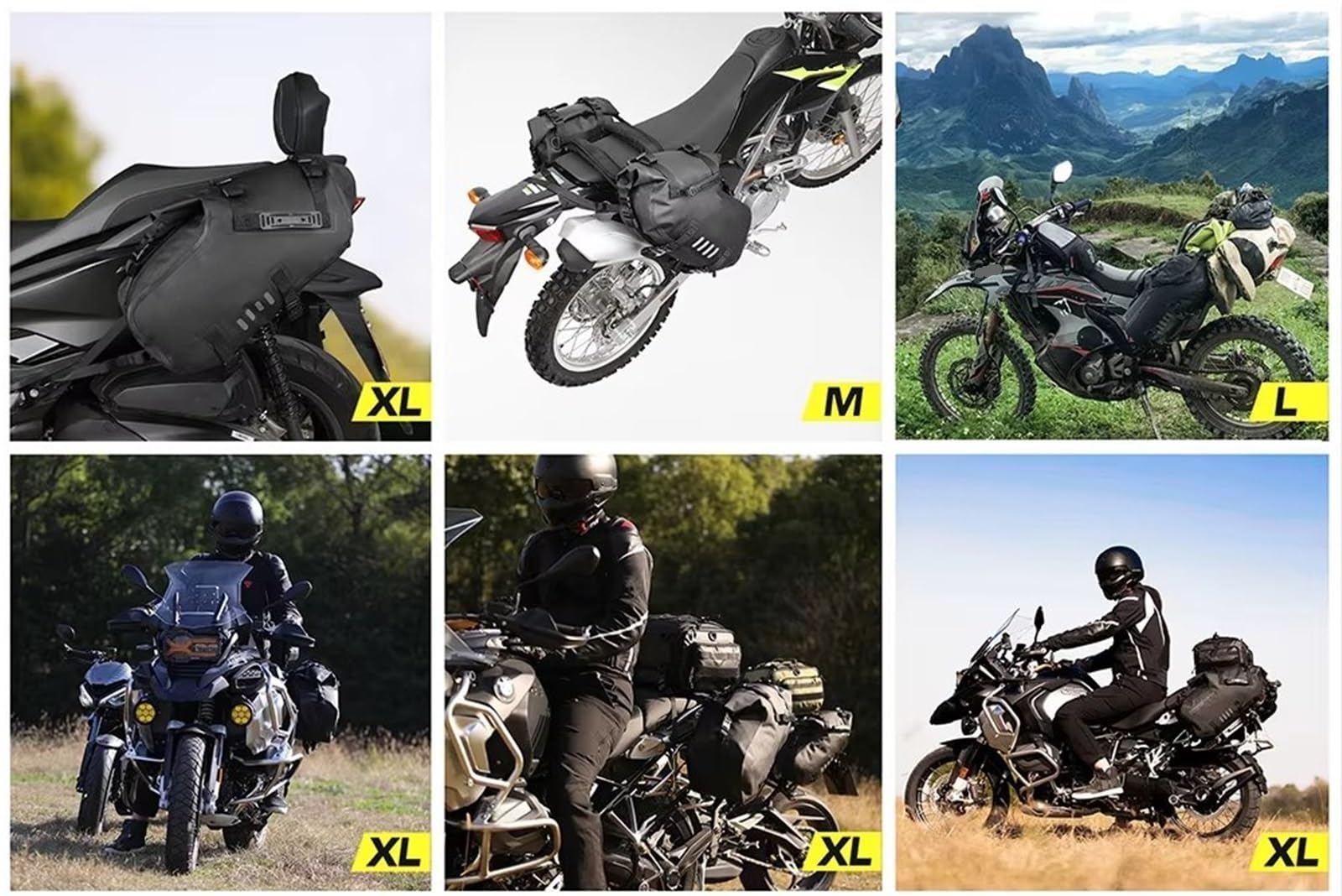 Borsa Moto Borsa Da Sella Impermeabile Per Motore 18L 28L 48L Per Scooter ADV 2 Pezzi Borsa Sella Moto(Black-18L(2 pcs))