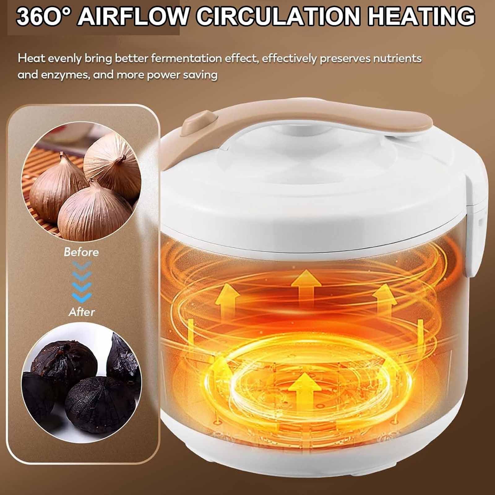 Fermentatore automatico con controllo della temperatura oraria, 5L/6L, fermentazione veloce 7-12 giorni, facile da pulire, ideale per yogurt e natto