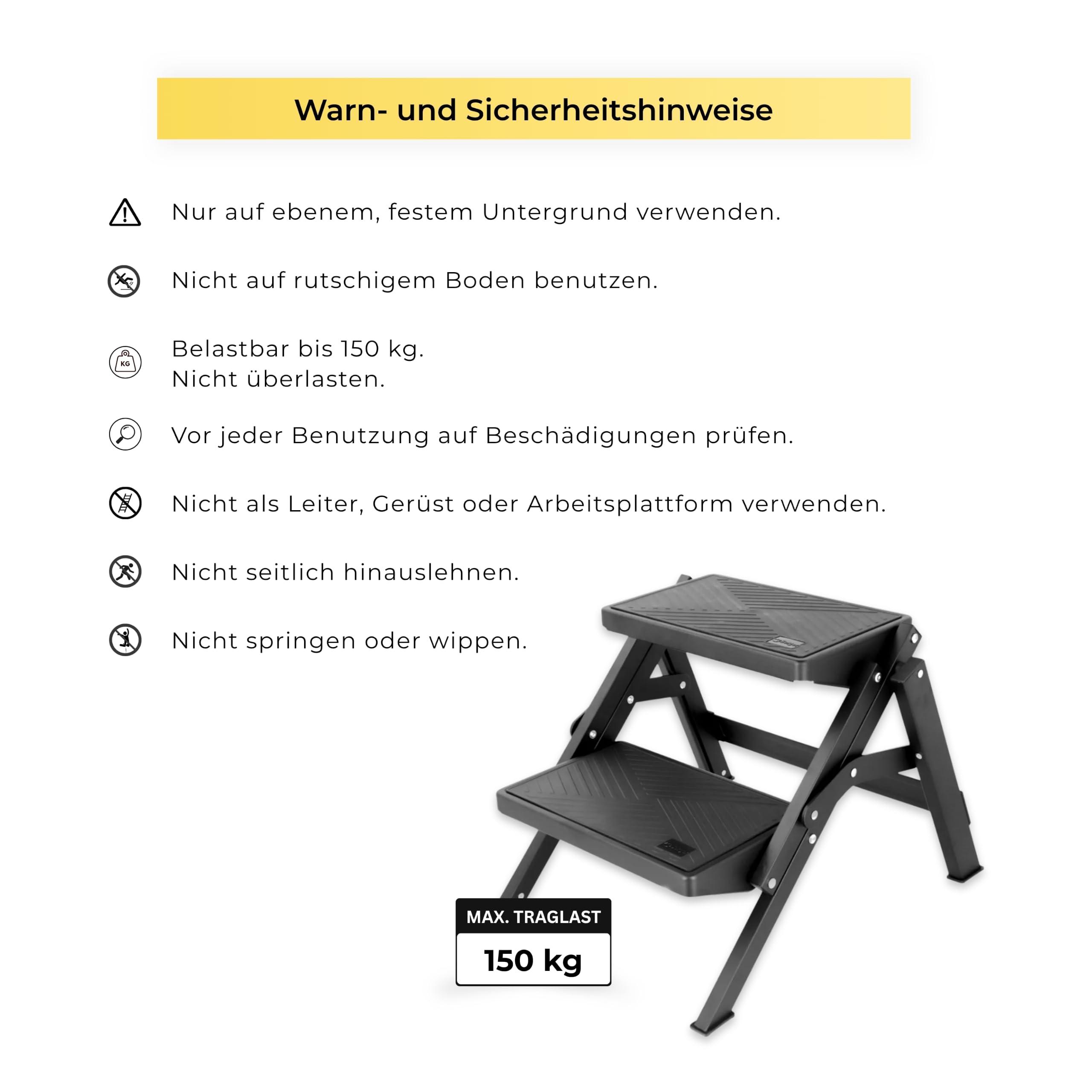 BERGER AluStep Duo Trittstufe | Klappbarer Camping Doppeltritt aus Aluminium