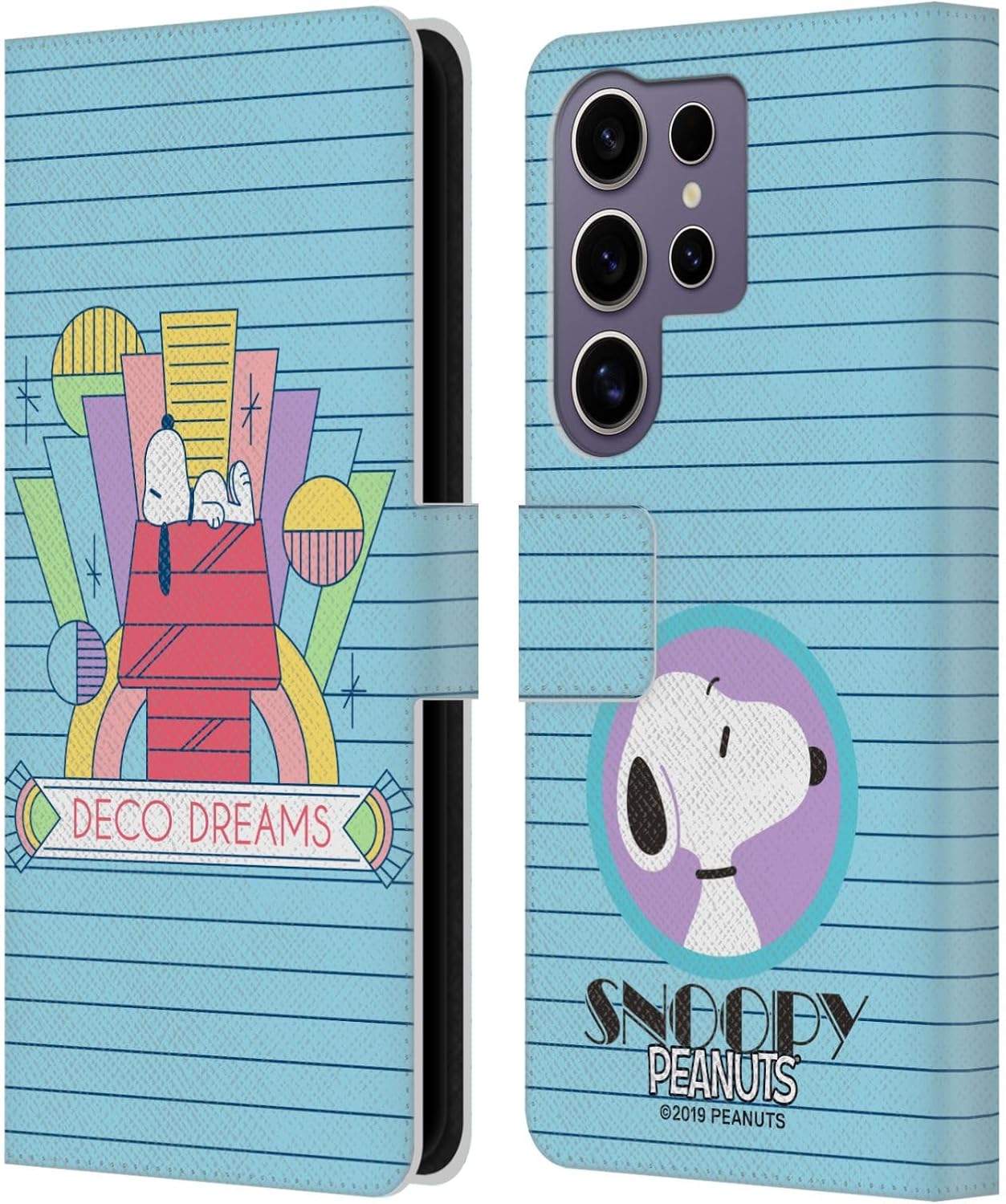 Head Case Designs Officially Licensed Peanuts House Dreams Snoopy Deco Dreams Leather Wallet Case Compatible with Samsung Galaxy S25 Ultra