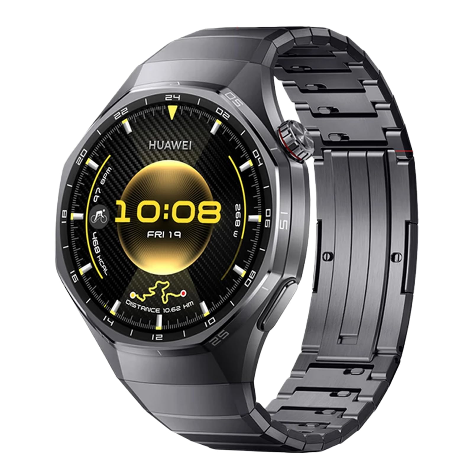 Cinturino in Titanio per Huawei Watch GT6 Pro 46mm, Rivestimento DLC, Fibbia a Scatto - Leggero, Antigraffio, Design Modulare per Huawei GT6 Pro 46mm