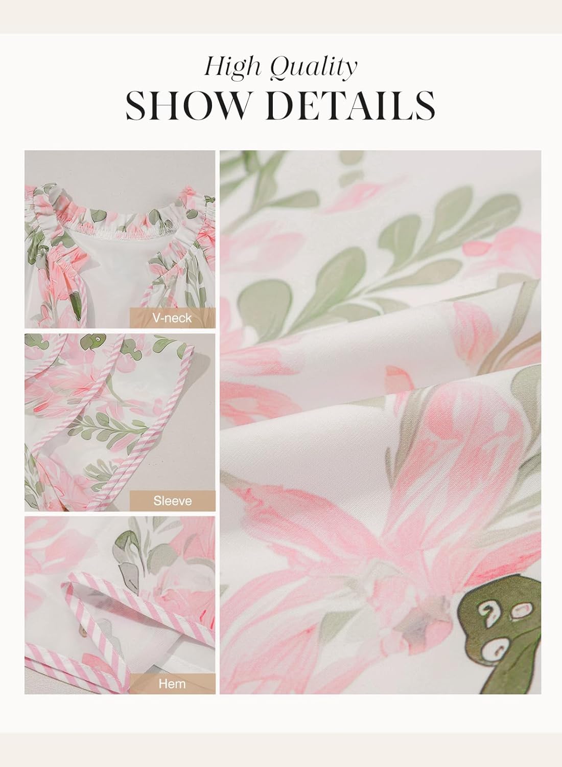 Dokotoo Womens Summer Dresses 2026 Boho Floral V Neck Drawstring Ruffle Short Sleeve Casual A-Line Swing Mini Dress Sundress - Image 6