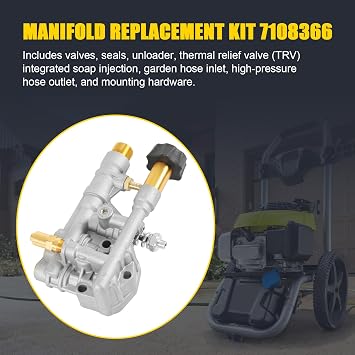 7108366 Pressure Washer Pump Manifold | Replacement for Axial Cam Pressure Washer Pump 510020 520006 Cleaning Manifold