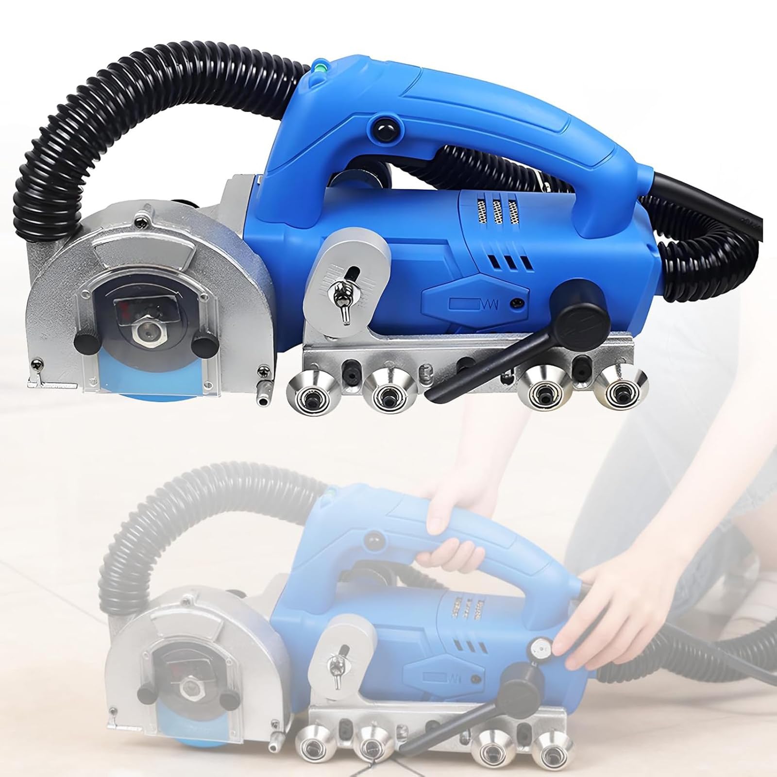 Limpiador Juntas Azulejos 9000 RPM, Herramienta Eléctrica para Quitar Juntas Azulejos con Soplador Agua Automático, Herramienta para Rejuntar Suelos 1200 W con Hoja Diamante