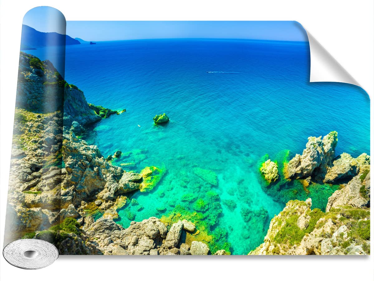 Papier Peint Auto-Adhésif Grèce Corfu Tulup 250x104cm pour Décoration Murale