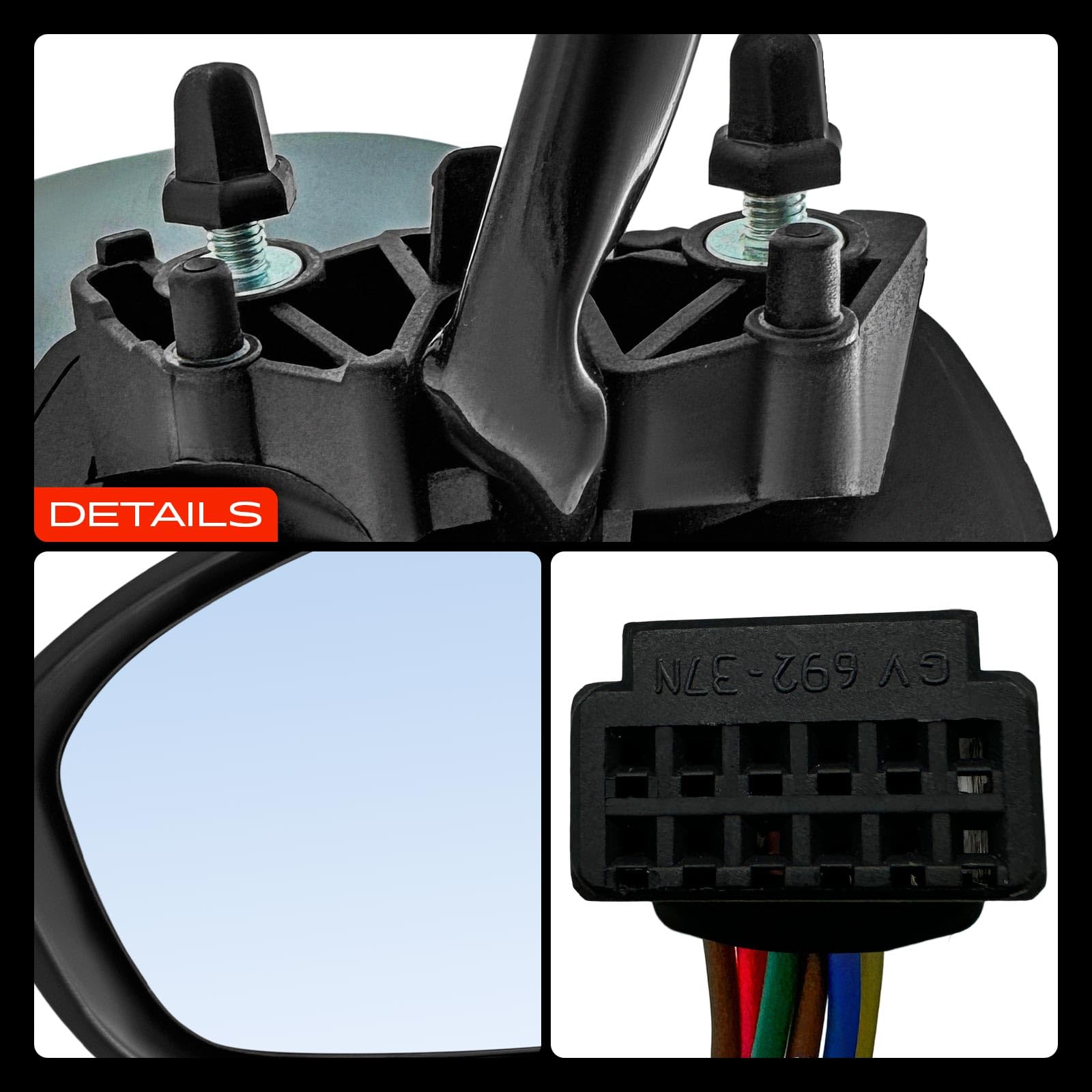 Frankberg Specchietto retrovisore esterno elettrico sinistro 9 Poli | Riscaldato, &-sensore di temperatura, &-Luce lampeggiante; 963027553R; Compatibile con: Clio V B7, Clio V BF