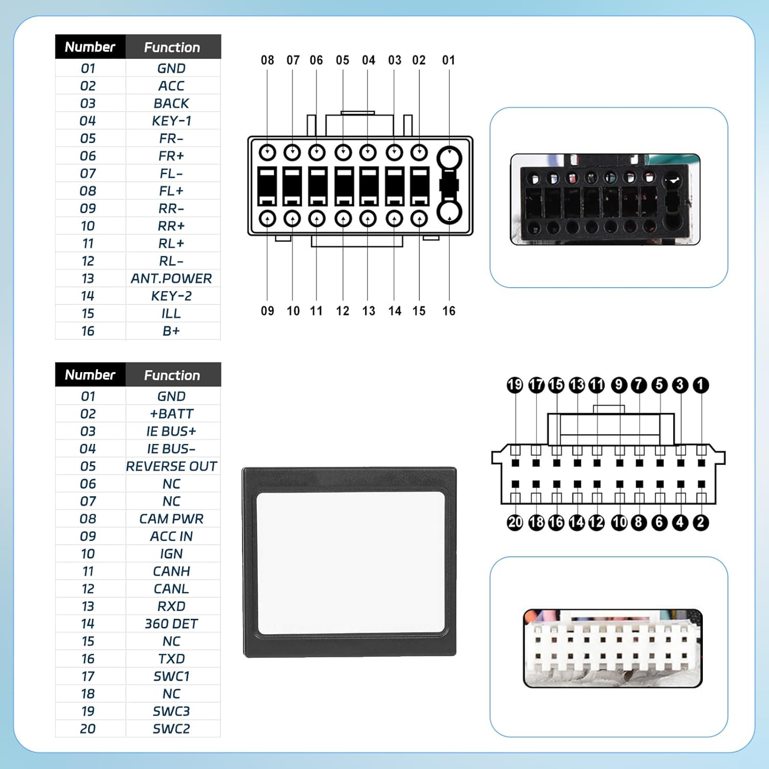 NHOPEEW Radio Wiring Harness Adapter Connector Compatible with Toyota RAV4 Camry Fortuner Hilux Corolla Venza - Radio Harness Car with Canbus + Original USB Cable