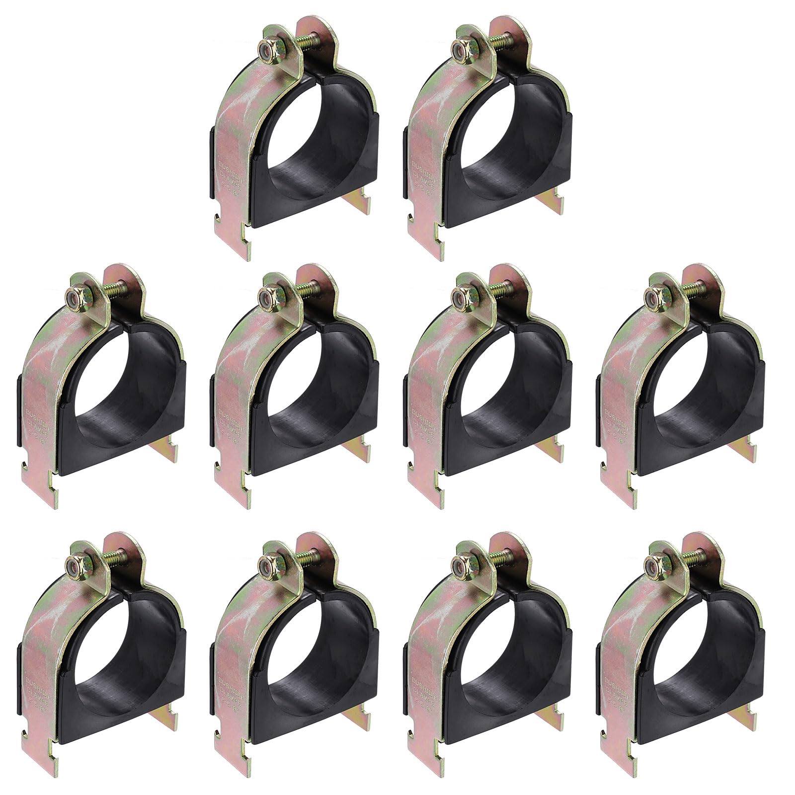 Lot de 10 colliers de serrage en caoutchouc pour entretoises de 5 à | L'acier au carbone réduit les vibrations sonores pour le montage de tuyaux en cuivre, PEX, gaz, CVPC