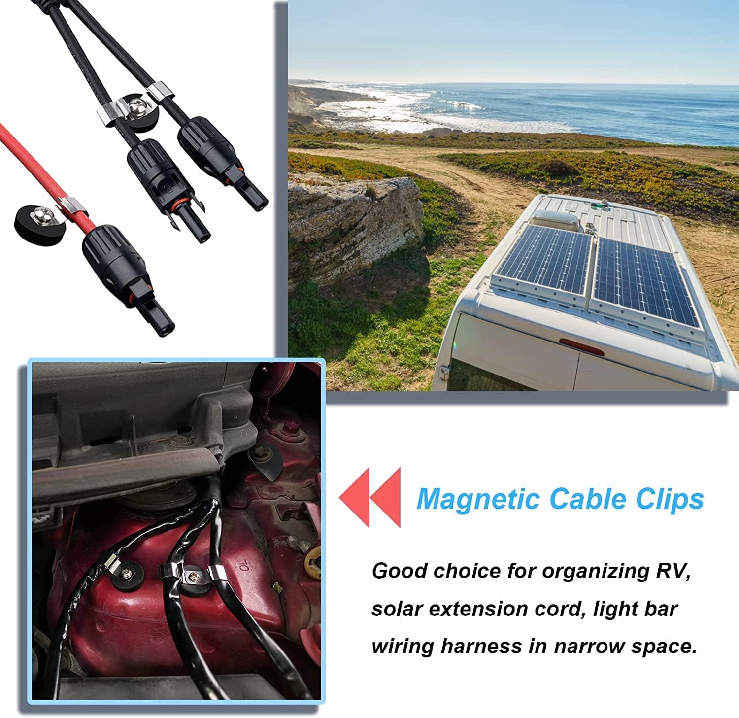 8 Pack 5/8 Inch Stainless Steel Strong Magnetic Pipe Clamps, 8 Pack Heavy Duty Magnetic Cable Clips