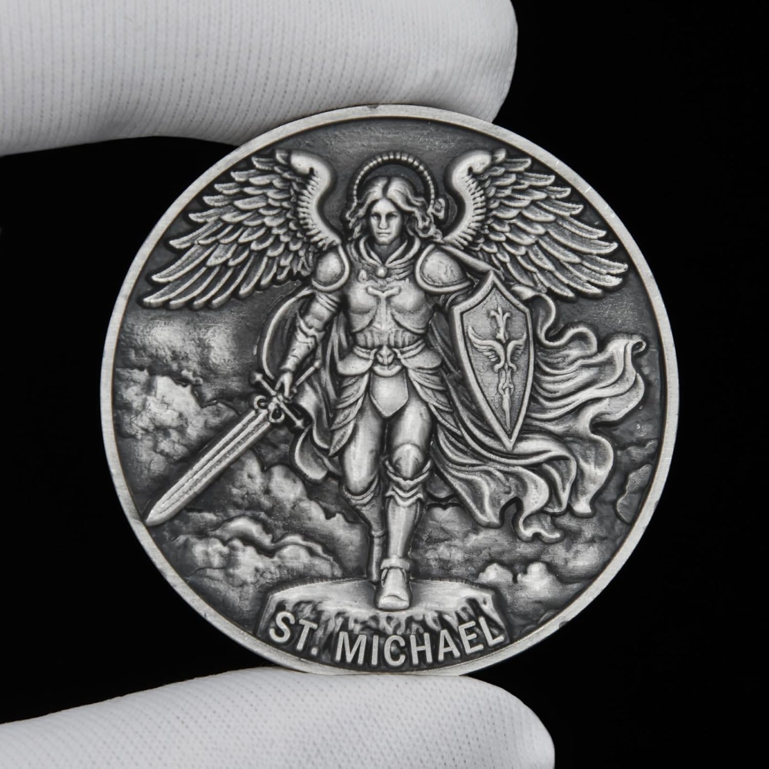 Archangel Michael Devotional Piece - Sword & Shield Design with Psalm 91:10-11 Scripture