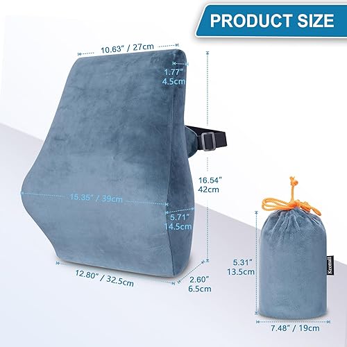 Miniatura 7 de Cojín lumbar inflable para la espalda, soporte lumbar para silla de oficina, asiento de automóvil, viaje y hogar, diseño ergonómico, alivio del