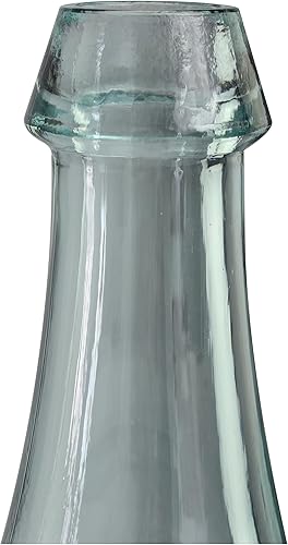 Miniatura 2 de Deco 79 Jarrón de vidrio reciclado hecho a mano español, 11 x 8 x 15 pulgadas, transparente