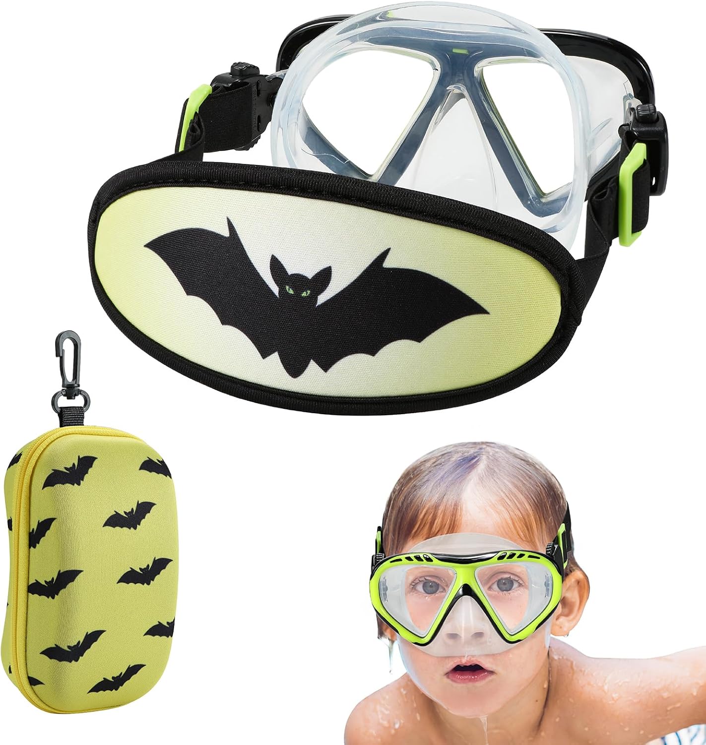 Gafas de natación para niños pequeños, correa de tela, gafas de natación para niños de 3 a 6 años