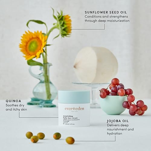 Miniatura 2 de Evereden Aceite de masaje calmante para bebés, 4 onzas líquidas y crema nutritiva para la cara del bebé, 1.7 onzas | Juego de 2 artículos | Cuidado