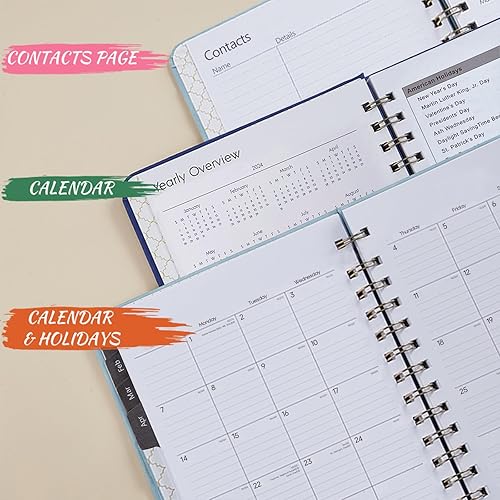 Miniatura 7 de Agenda 2024  Agenda académica semanal y mensual 2024, 6.4 x 8.5 pulgadas, enero 2024 a diciembre 2024, agenda diaria, páginas gruesas de primera