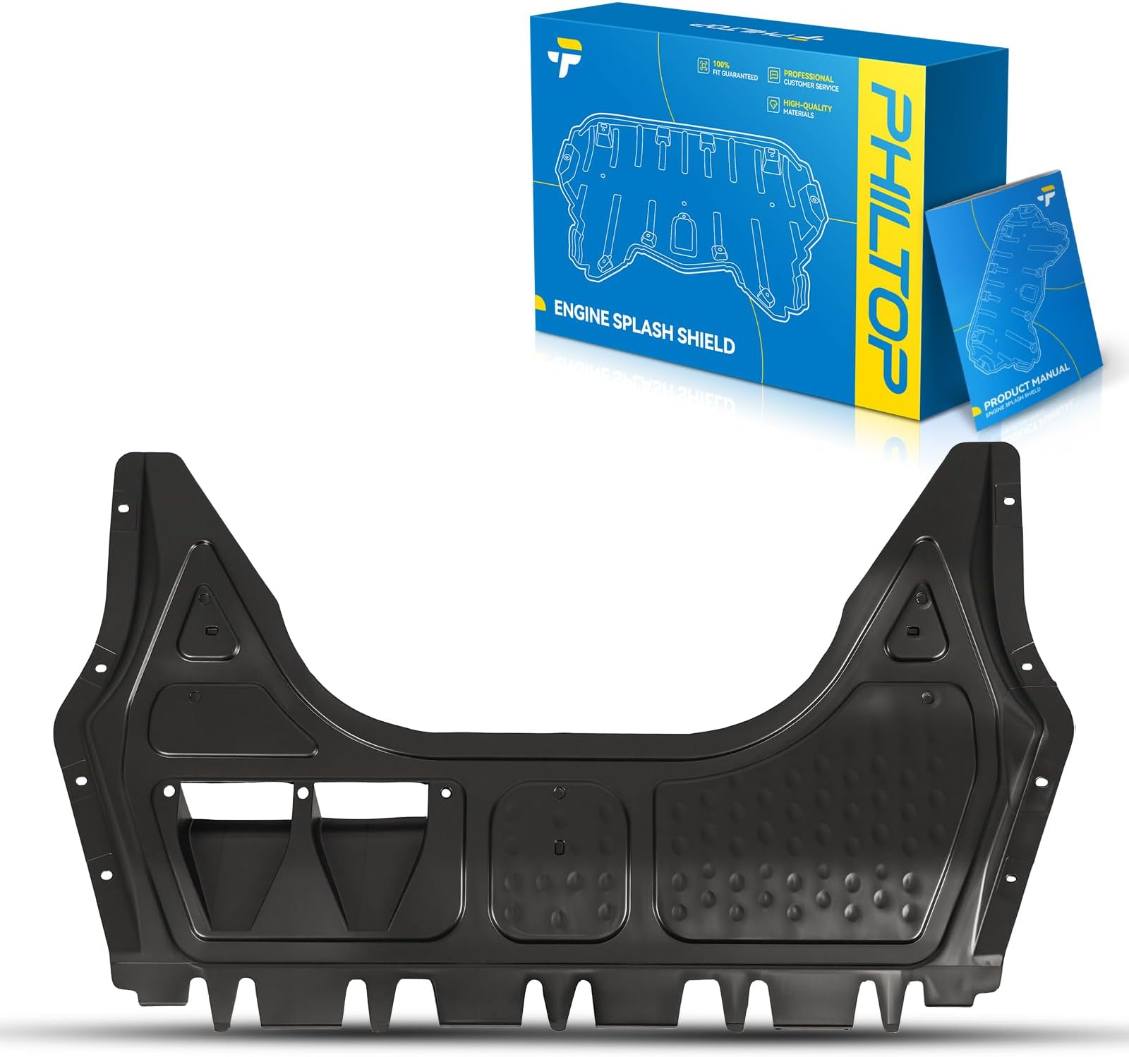 PHILTOP Front Lower Engine Splash Shield Under Cover Compatible with 2006-2013 Audi A3, 2010-2014 Volkswagen Golf, 2006-2009 GTI/Rabbit, 2005-2014 Jetta AU1228100