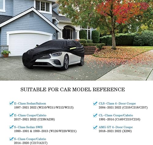 Miniatura 2 de Funda impermeable para automóvil compatible con Mercedes-Benz E Sedán (97-23)E (17-23) S(15-23) CLS(04-23) CL(91-14) Coupe ConvertibleAMG GT 4-Door