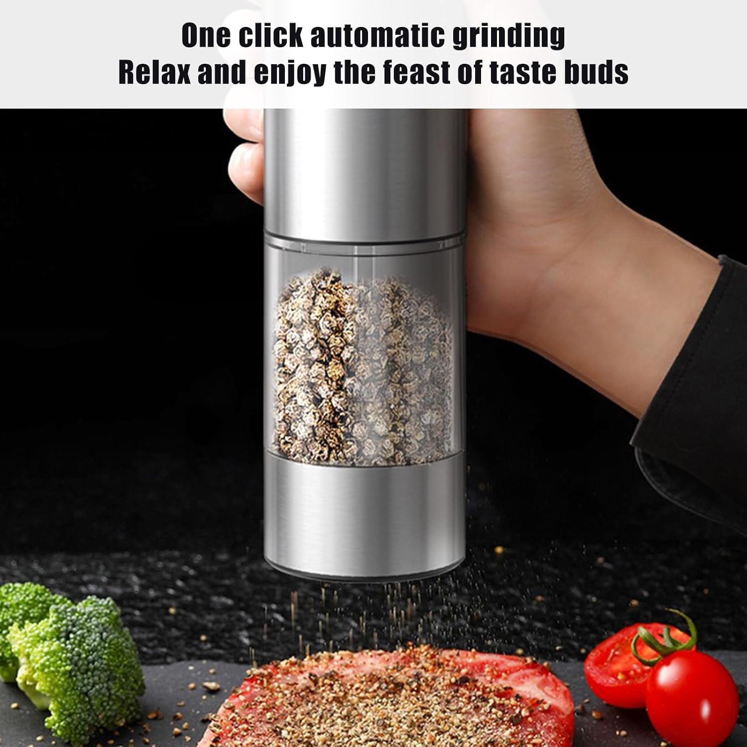 Rechargeable Grinder Salt Grinding Devices with Function and Effective Rechargeable Power Supply Electric Seasoning Mill Tool