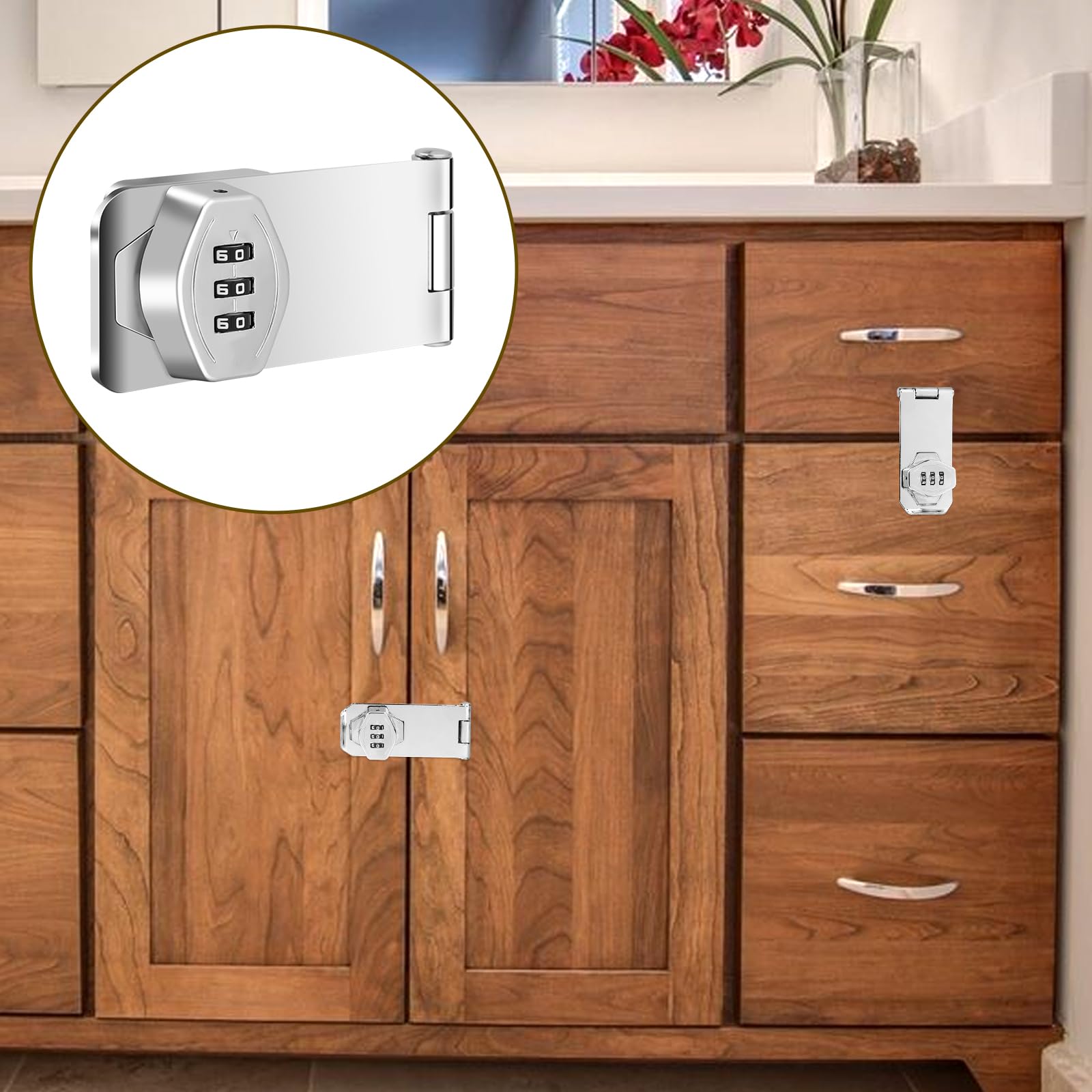 Verrou Mécanique Rotatif à Combinaison à 3 Chiffres Pour Placard, Armoire, Serrure Sans Clé, Facile à Installer