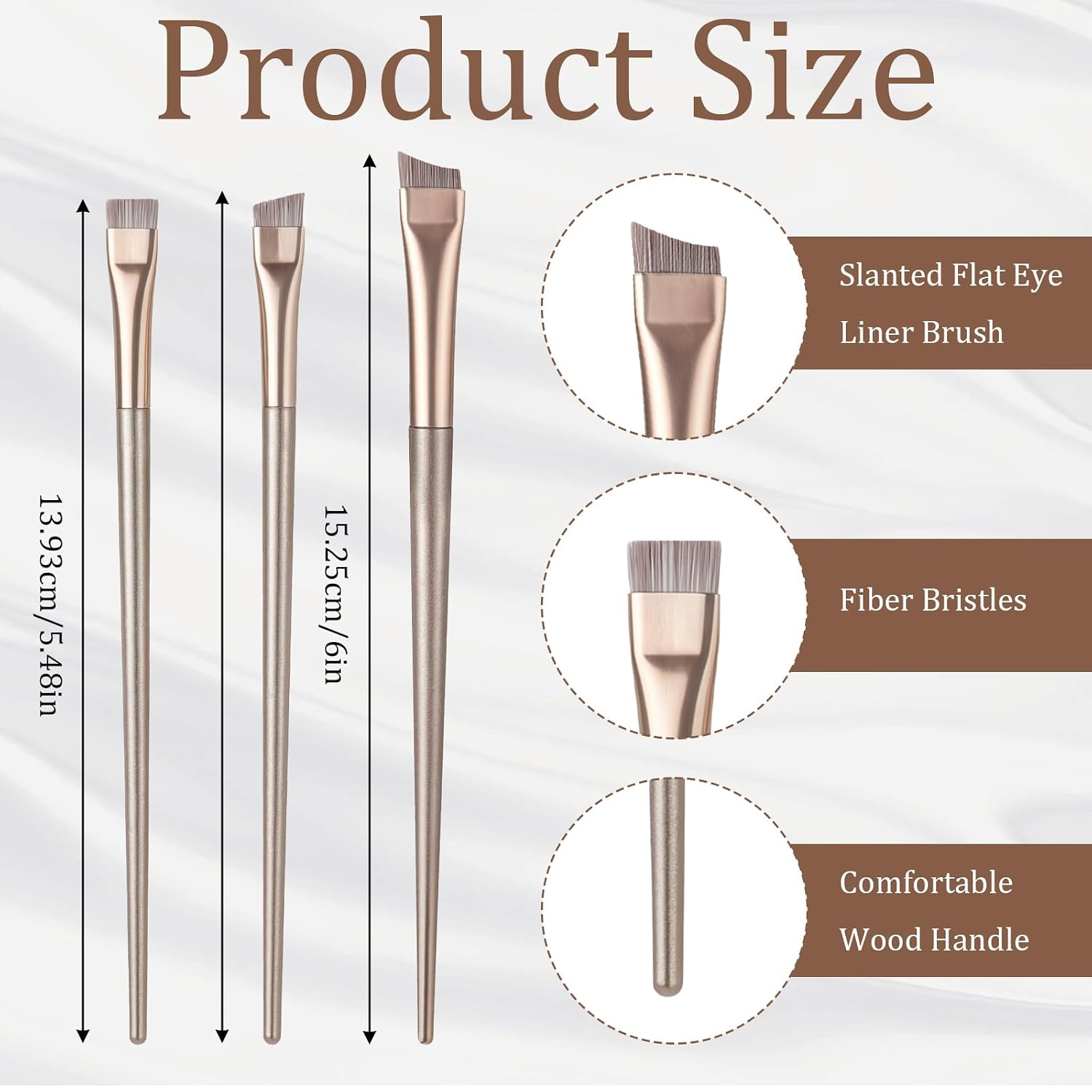 12Pcs Eyebrow Tint Brush Eyeliner Brushes Eye Brow Tinting Brush Thin | Eyebrow Brush Flat Eye Brush Fine Angled Eyeliner Brush for Eye Makeup, Gold