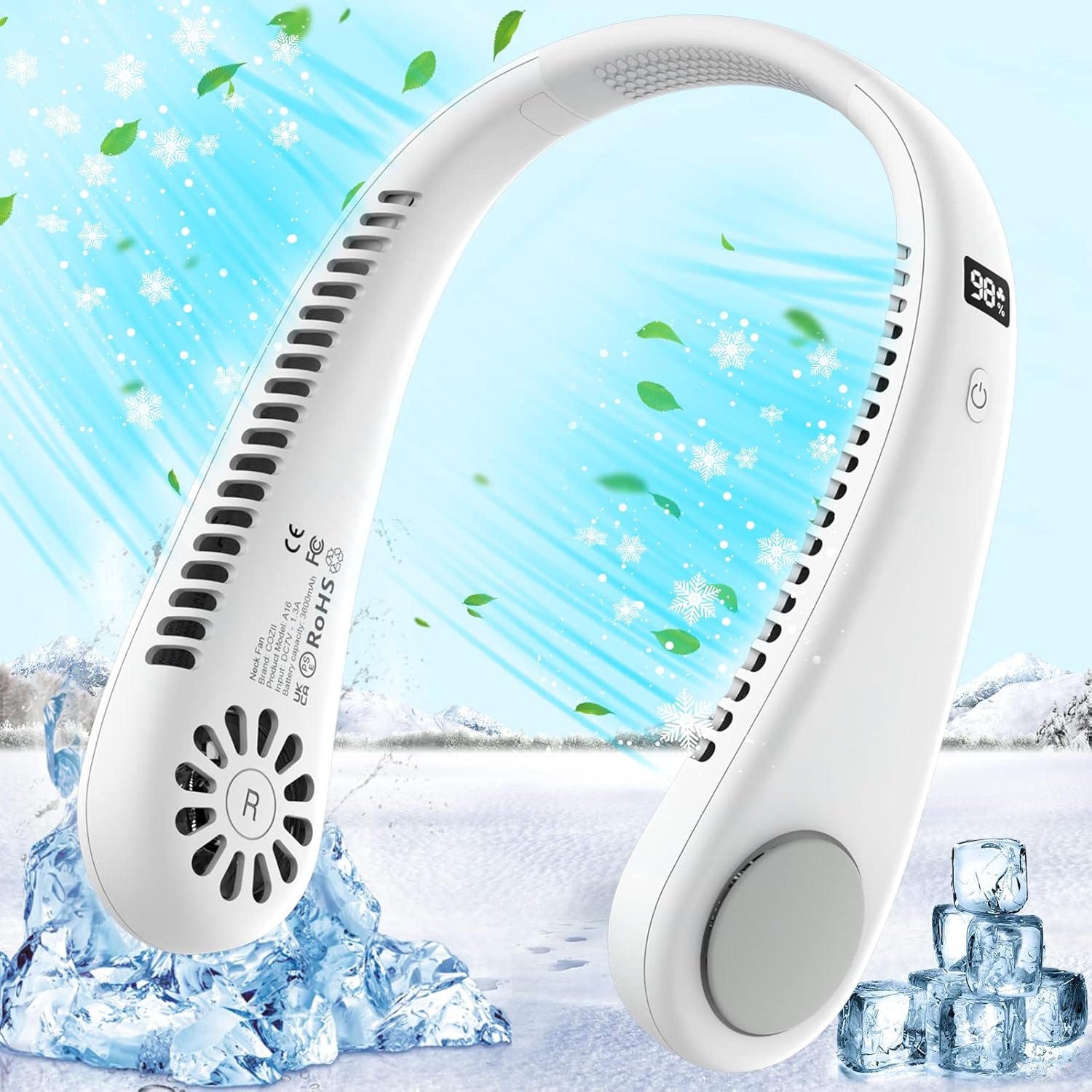 COZII Personal Neck Fan, Portable Bladeless Quiet Fan with 4 Speeds