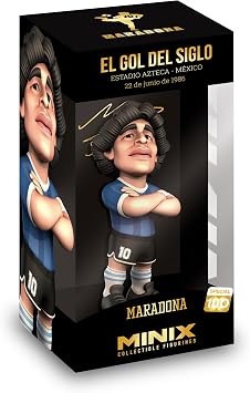 MINIX COLLECTIBLE FIGURINES - Diego Maradona - Limited Edition Figurine Goal of the Century, Argentina Away Jersey, 12cm