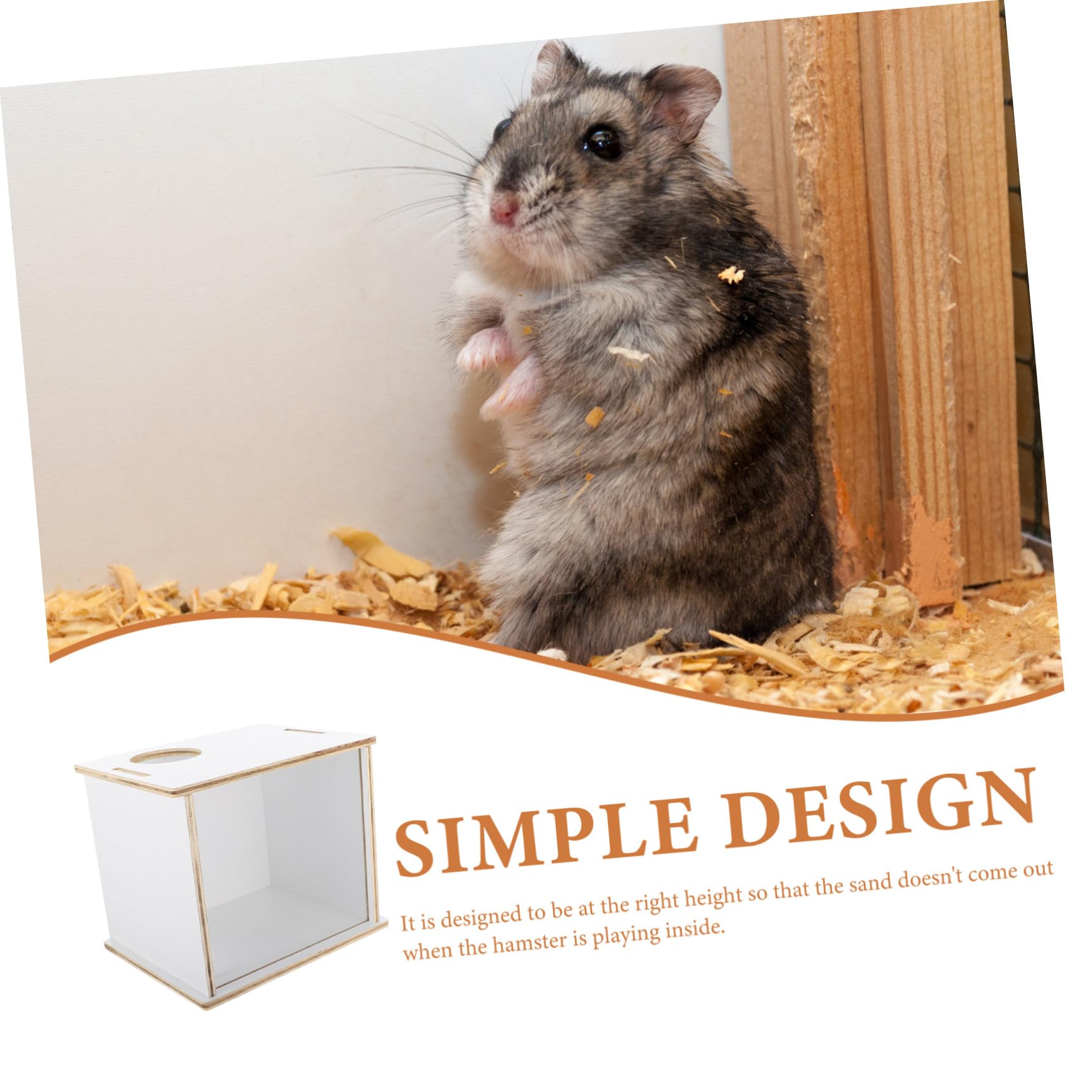 Haushalts Sandbad für Hamster Multifunktionale Holzbadewanne Transparentes Bad für Chinchillas und Kleintiere Leicht zu Reinigen Sicher und Praktisch