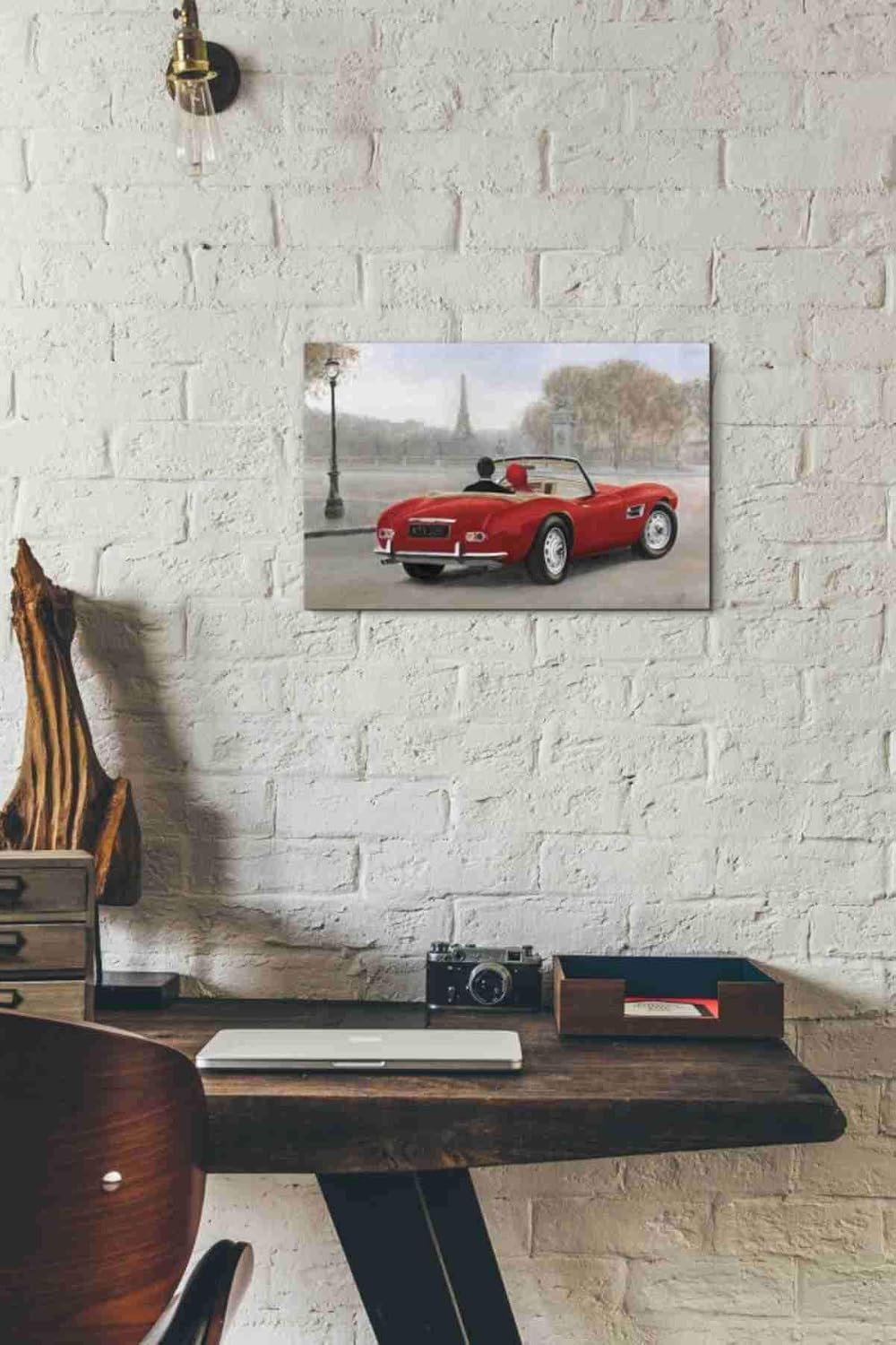 Epic Graffiti 'A Ride in Paris III Red Car' by Marco Fabiano, Canvas Wall Art, 18"x12"