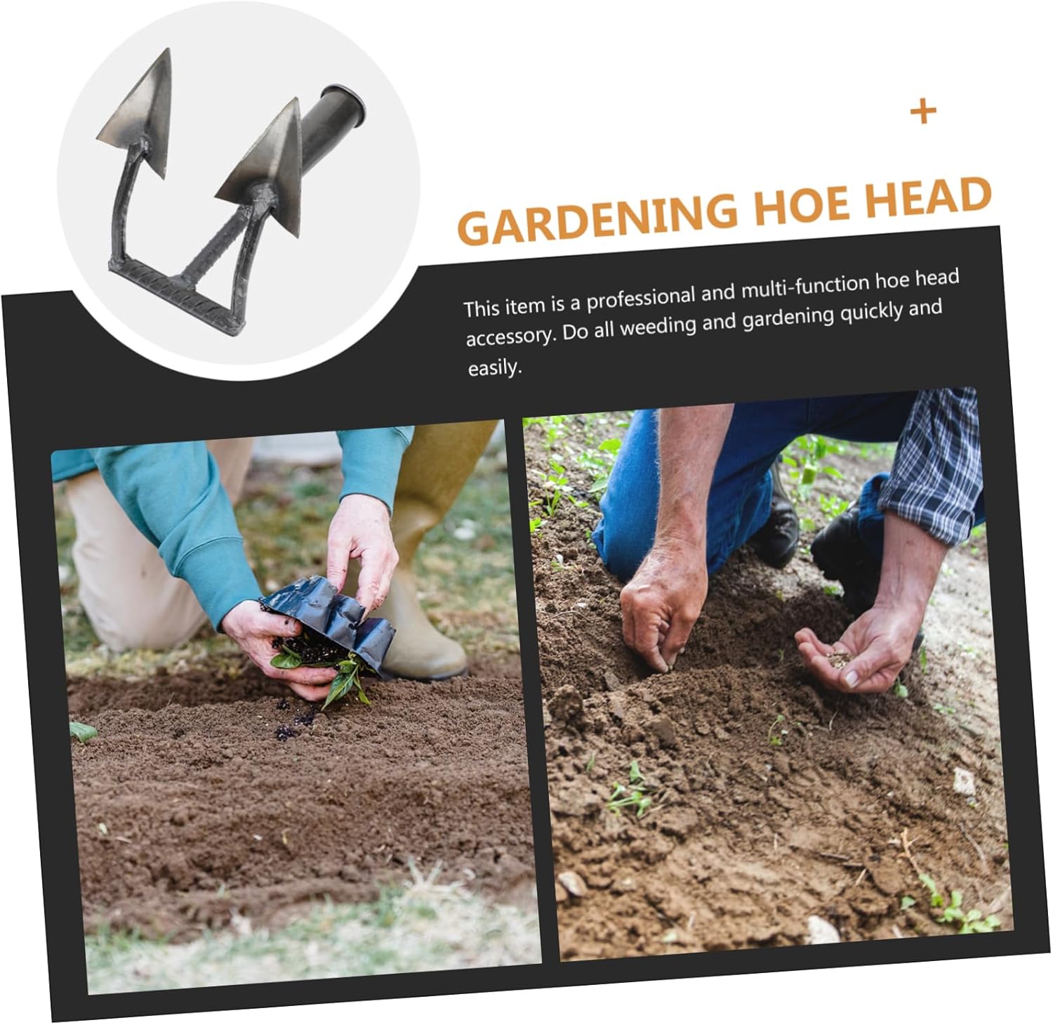 BESPORTBLE Triangle Hoe Manual Weeding Tool for Garden Digging Heavy Duty Cultivator Sharp Beak Head for Soil Loosening and Plowing