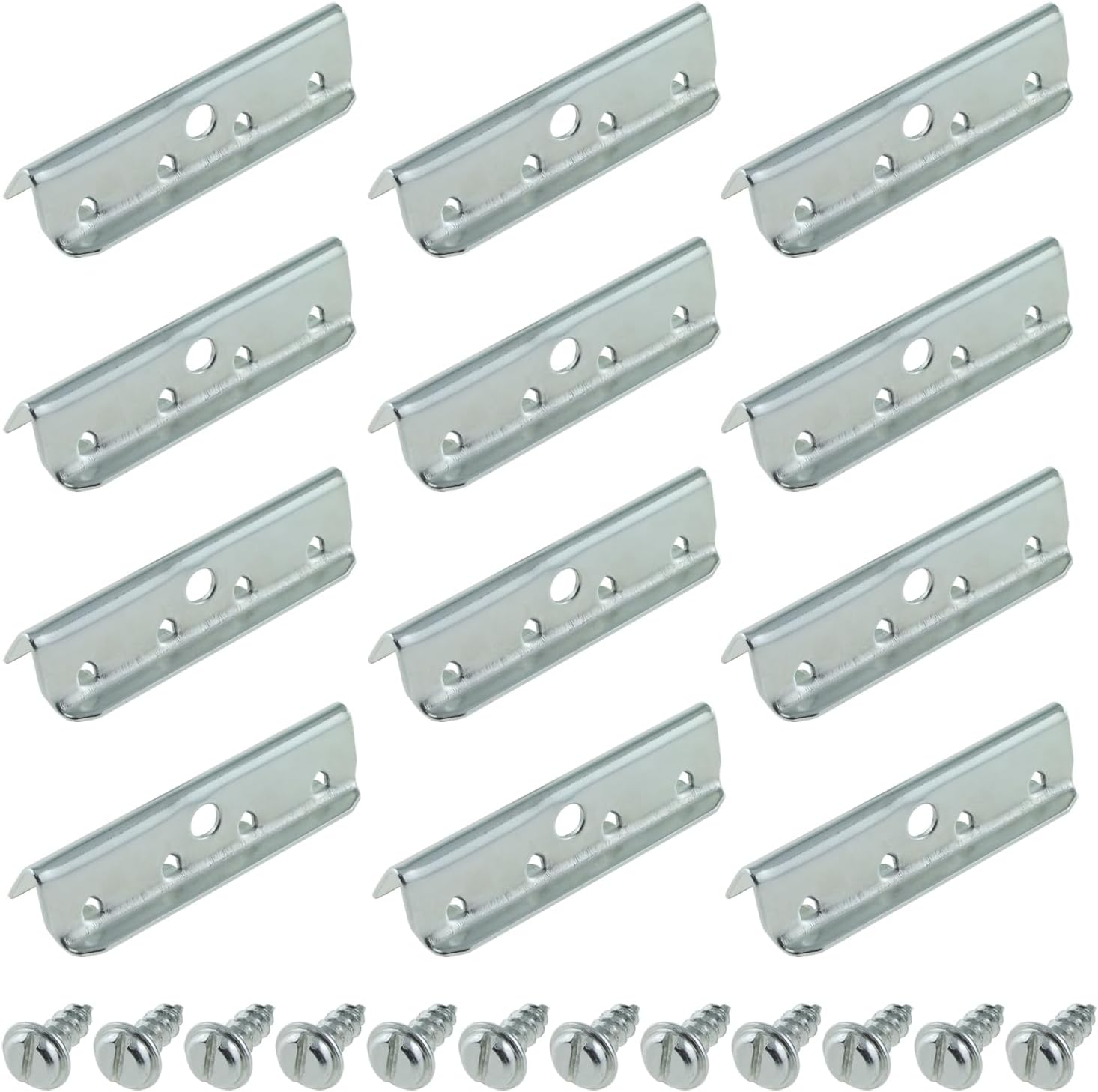 12Sets Metal End Clips Chair Rubber Upholstery Webbing End Clips for Rubber Webbing Chair Furniture (including 12 screws)