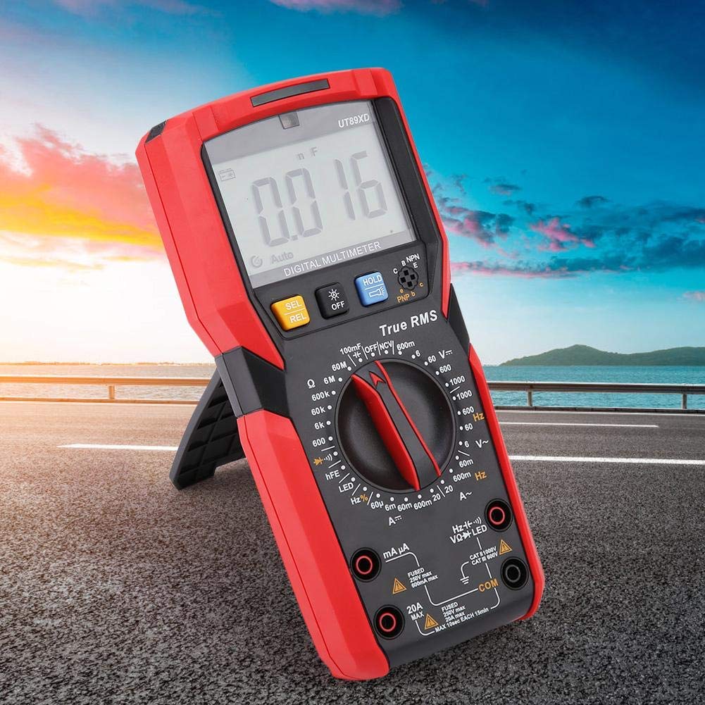 UT89X / UT89XD Multimetro Digitale Tester di Tensione con Sensore di Temperatura (Rosso e Grigio)(UT89XD)