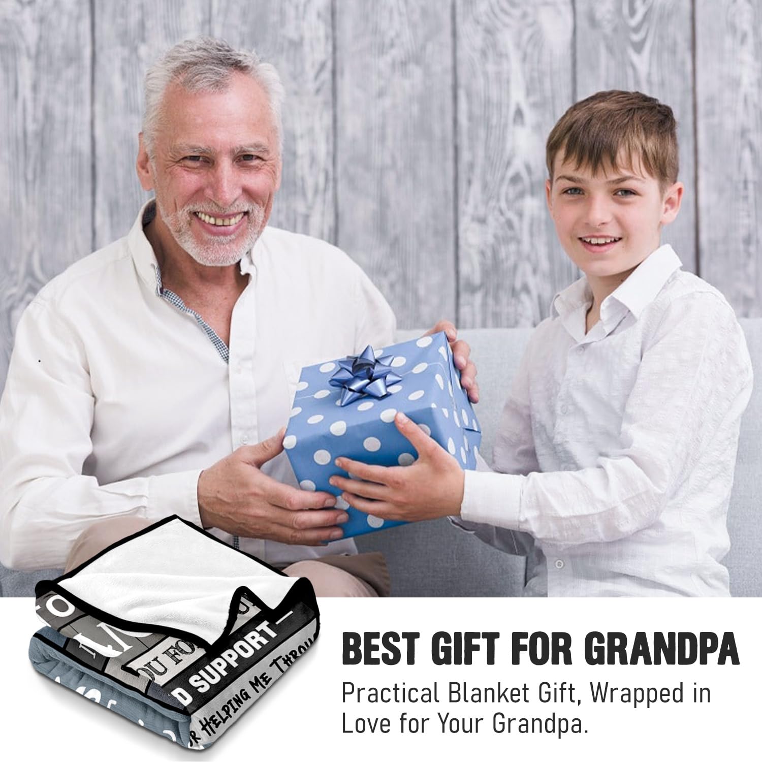 YPURTSD Fathers Day Grandpa Gifts from Grandkids - Grandfather Birthday Present from Granddaughter Grandchildren - Christmas Birthday Gifts for Grandpa - Best Grandfather Ever Blanket 50
