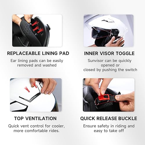 Miniatura 8 de TCMT Casco de motocicleta para adulto 34