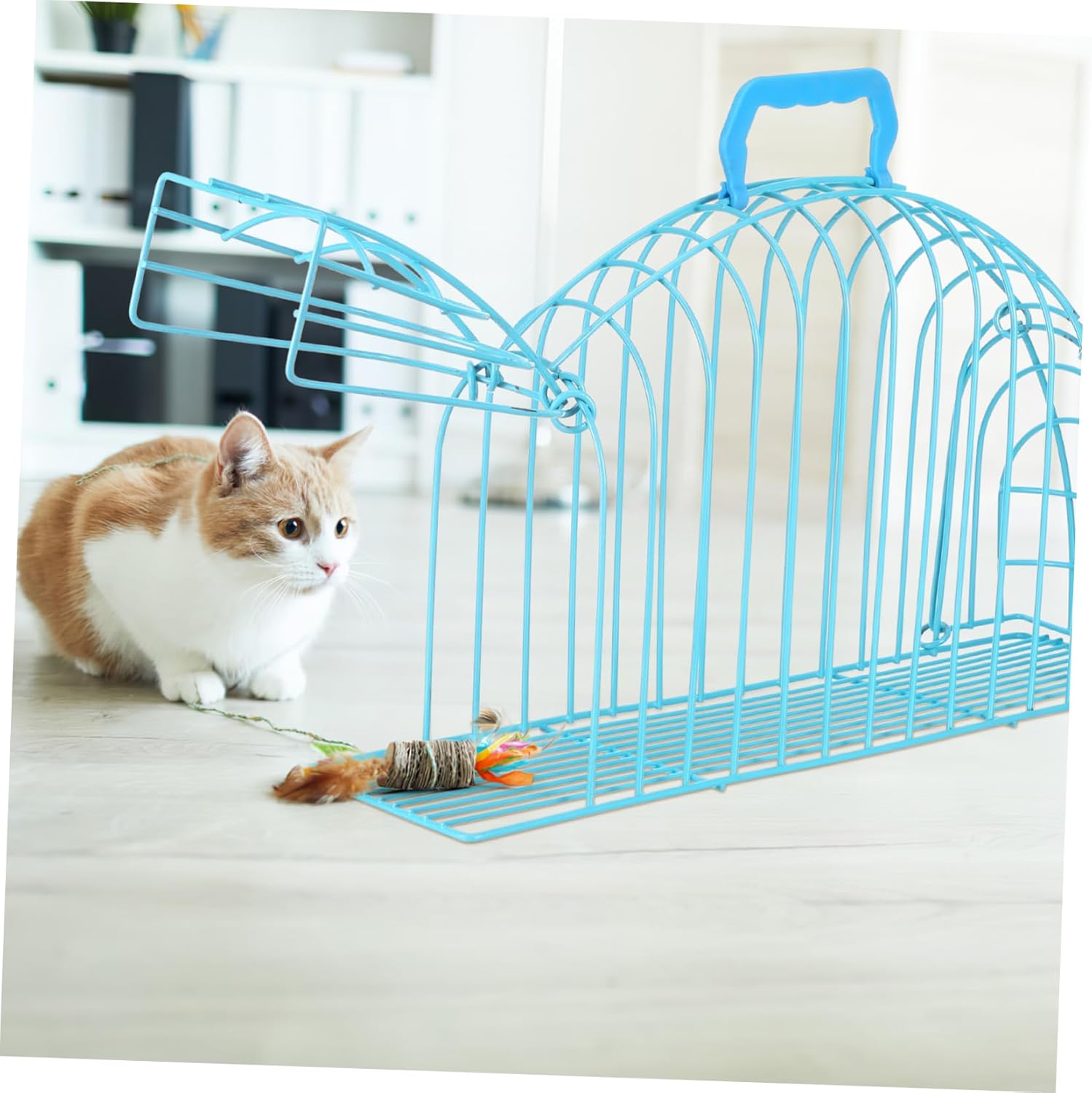 Toyvian Indoor Outdoor Washable Cat Grooming Bath Cage Scratch Resistant Pet Cage