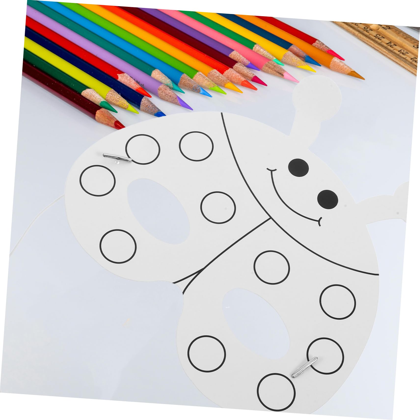 YARNOW Set di Maschere di Carta per Bambini con Pig Mask da Colorare, 24 Pezzi con 12 Pennarelli Acquerello per Maschere di Animali, per Spettacoli Teatrali e Sviluppo Stile Casuale