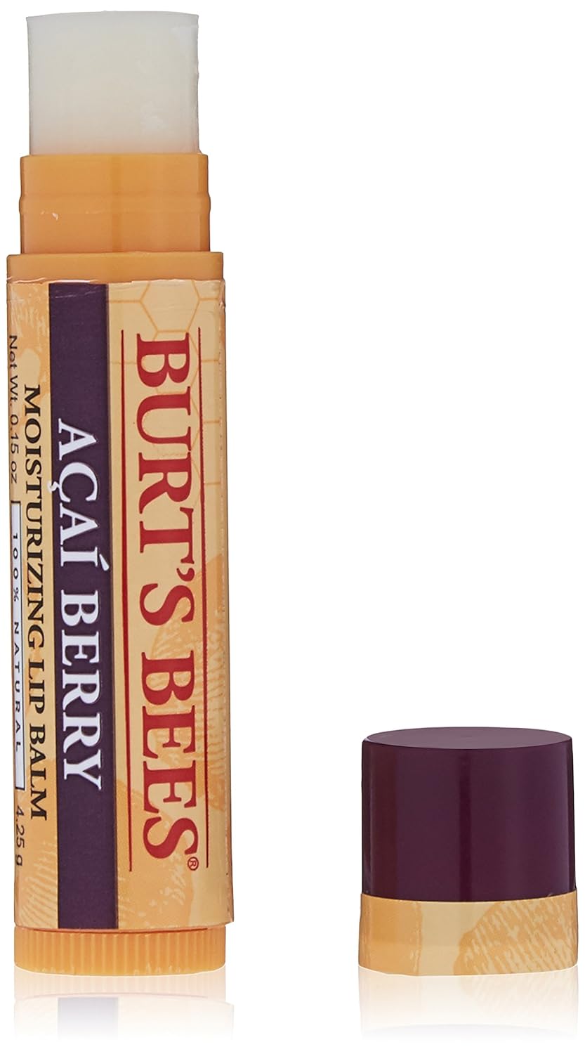 Amazon Com Burt S Bees 100 Natural Moisturizing Lip Balm Acai Berry With Beeswax Fruit Extracts 1 Tube Lip Balms And Moisturizers Beauty Personal Care