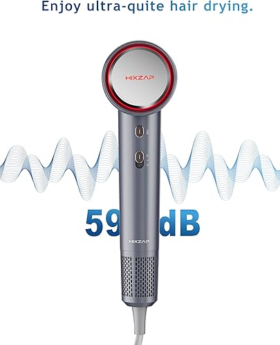 Miniatura 4 de HIXZAP Secador de pelo, cuidado iónico negativo del cabello, motor BLDC de 110,000 RPM para secado rápido, alta velocidad, bajo ruido, termocontrol,