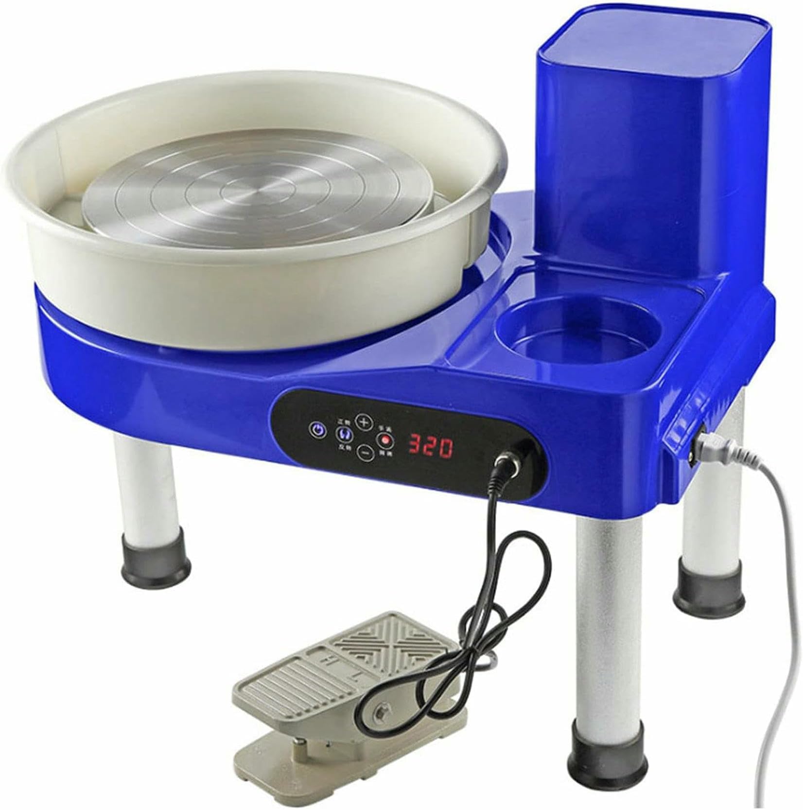 Rueda Cerámica Eléctrica, Ruedas Cerámicas 200 W, Máquina Formadora De Cerámica De Alta Resistencia, con Pedal Y Pantalla Táctil LCD