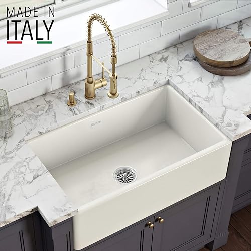 Miniatura 2 de Ruvati RVL2300BS RVL2300BS - Fregadero de cocina reversible con delantal frontal de 33 x 20 pulgadas, galleta