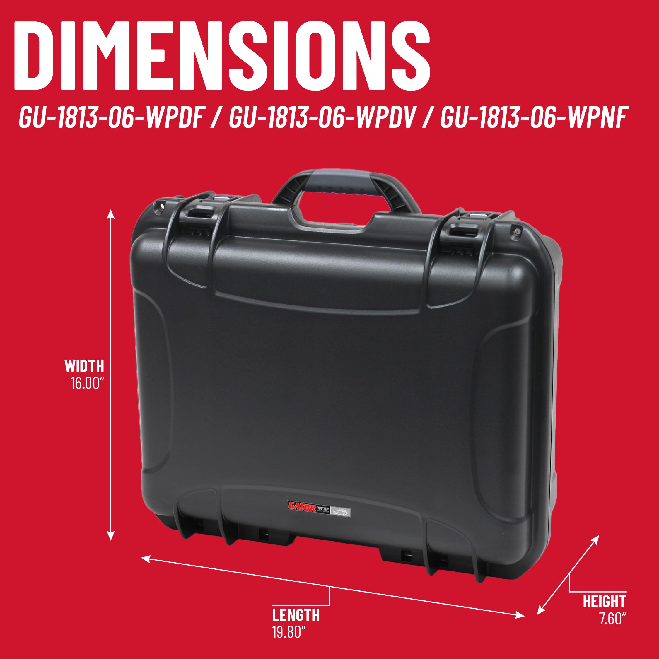 Gator GU-1813-06-WPDF Etui étanche 46 x 33 x 18" pour Accessoires d'instruments