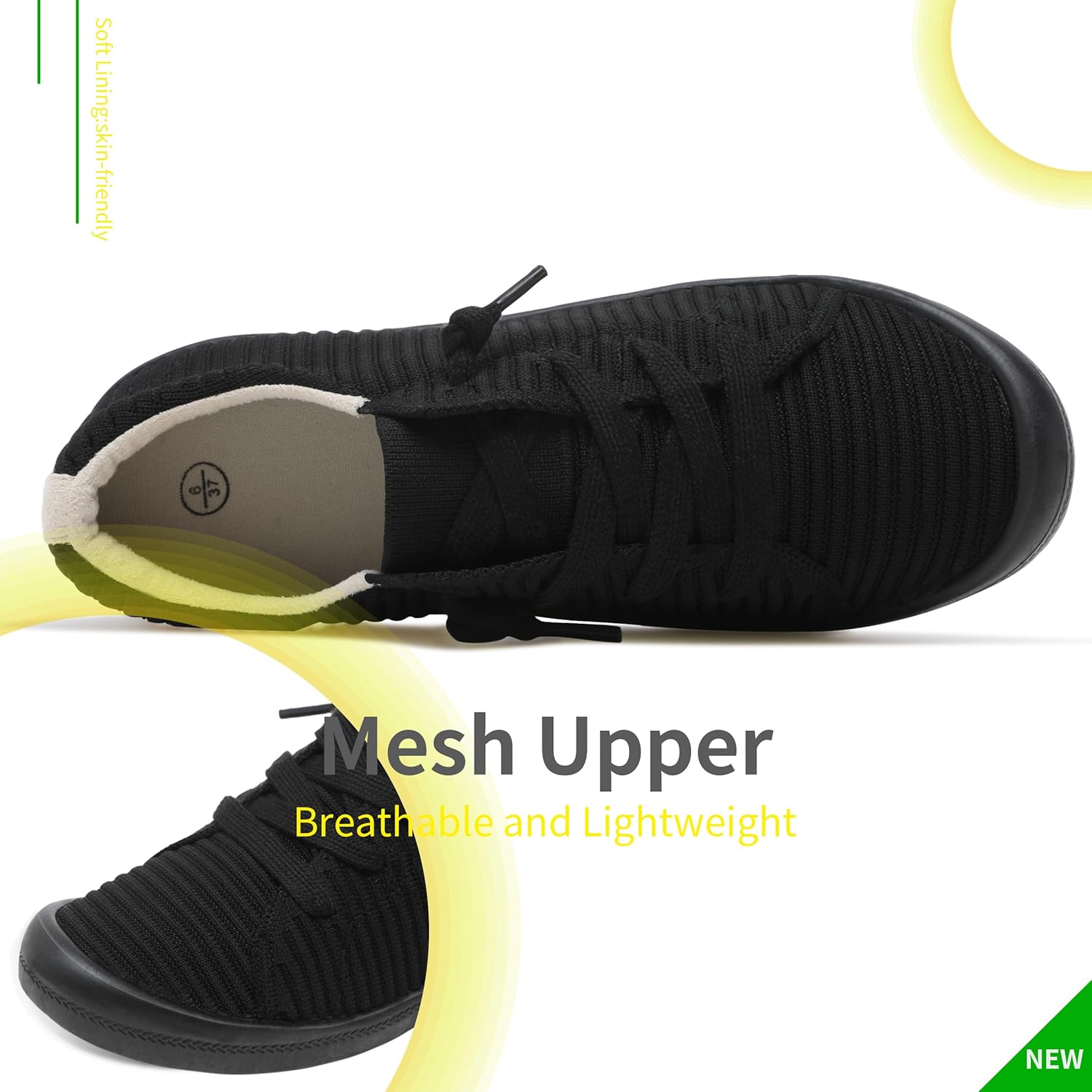 Mesh Slip On Shoes Women Comfort Knit Slip On Loafer Casual Fashion Sneaker Lightweight and Breathable Walking Flats - Image 4